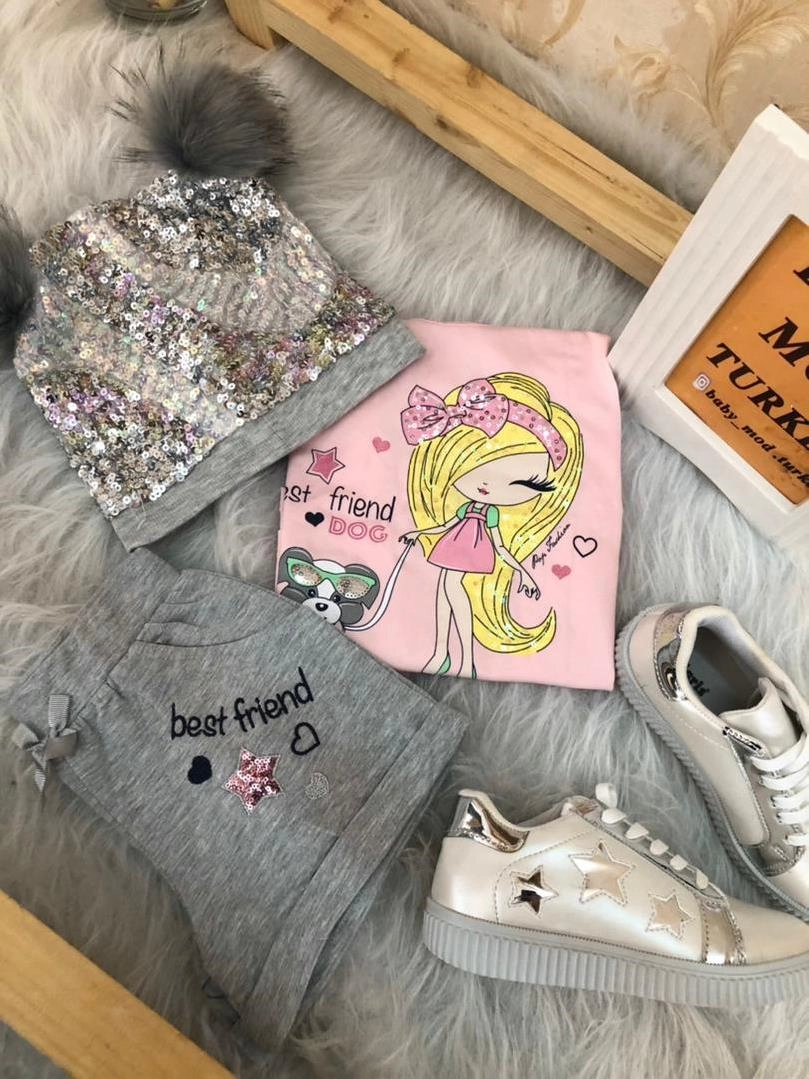 دوتیکه تیشرت و شلوارک موطلایی دخترانه ترک کد 2766 1f209df2-4fad-429a-a43b-cc67f60de78b.jpg