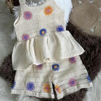 دوتیکه تاپ و شلوارک قلاب بافی زارا ترک کد4423
