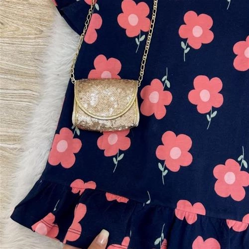 پیراهن گلدار نخ پنبه 2تا11سال ترک کد 5873