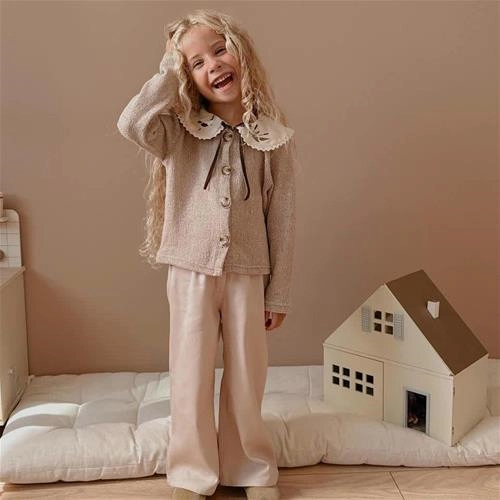 تکرار دوتیکه بافت شاین دار نخ لمه  و شلوار کتان ترک کد  18518