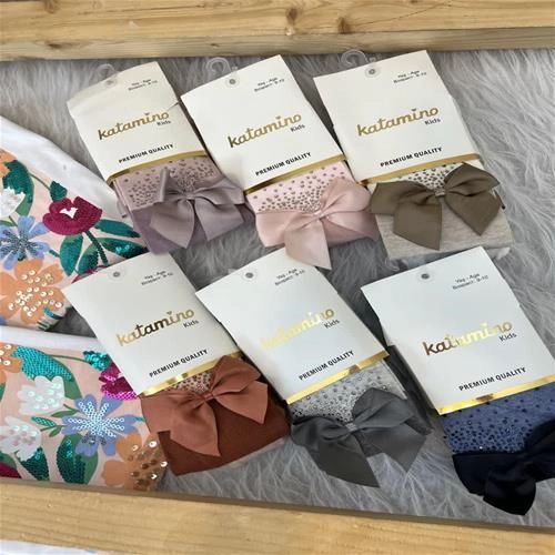 جوراب شلواری نگین دار پاپیونی ترک 7-10سال کد 4428