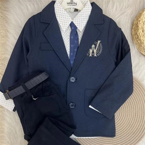 پنج تیکه مجلسی کت استردار کراوات پیراهن شلوار کتان کمربند ترک کد 10349