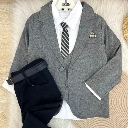 شش تیکه کت شلوار جلیقه پیراهن کراوات کمربند ترک کد 10352