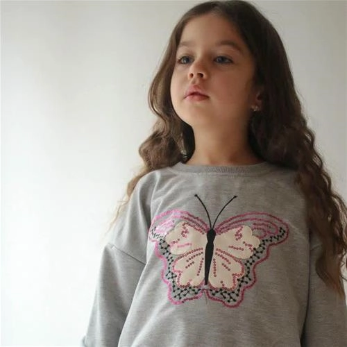 ست دوتیکه دورس شلوار دو نخ پروانه طوسی ترک کد 18853