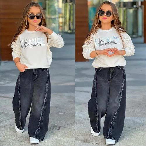 دوتیکه دورس و شلوار جین ترک change  4-15سال کد 18879