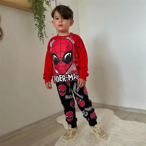 ست دوتیکه دورس شلوار سه نخ  مرد عنکبوتی کرکدار ترک کد 18455