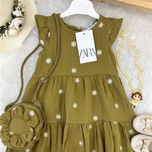 دوتیکه پیراهن موسلین و کیف زارا ترک کد 5887