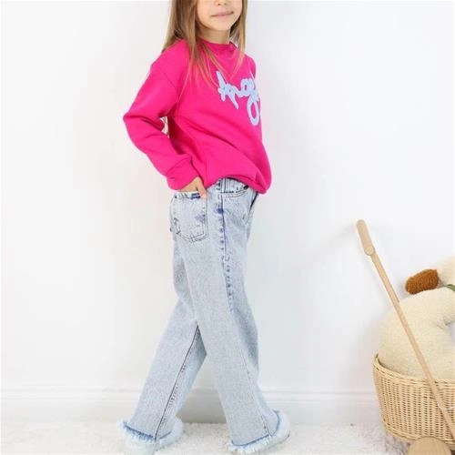 ست دو تیکه کرکدار دورس و شلوار جین انجل ترک کد 18611