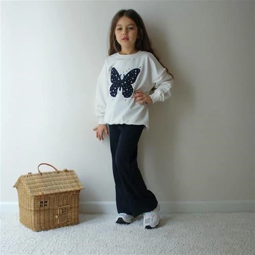 ست دوتیکه دورس شلوار دو نخ پروانه نگین دار ترک کد 18899