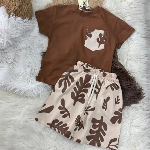 ست دوتیکه تیشرت شلوارک هاوایی ترک کد 18998