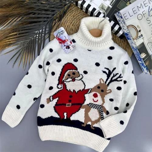 بافت یقه اسکی کریسمسی 5-9سال  ترک کد 5325