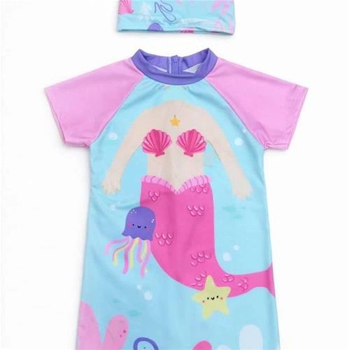 دوتیکه مایو  پشت زیپ و کلاه ترک کد 18987