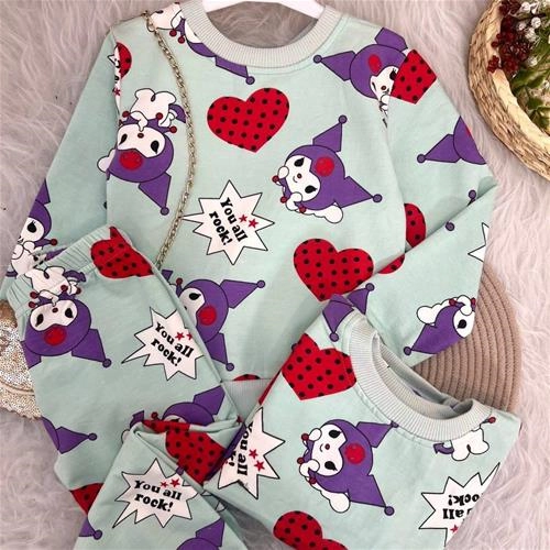 ست دو تیکه کرکدار چند طرح کارتونی 3-10سال ترک کد 18757