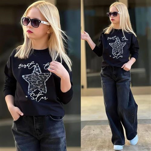 ست دوتیکه جین ستاره پلنگی 5-14سال کد 18958