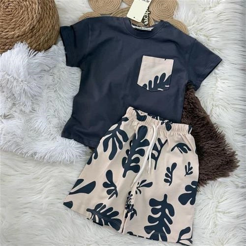 ست دوتیکه تیشرت شلوارک هاوایی ترک کد 18998