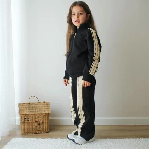 دو تیکه سویشرت شلوار  کرکدار زیپ دارترک کد 18439