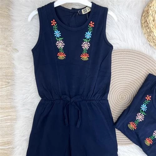 رامپر گلدار سرمه ای 2تا7سال ترک کد 5874