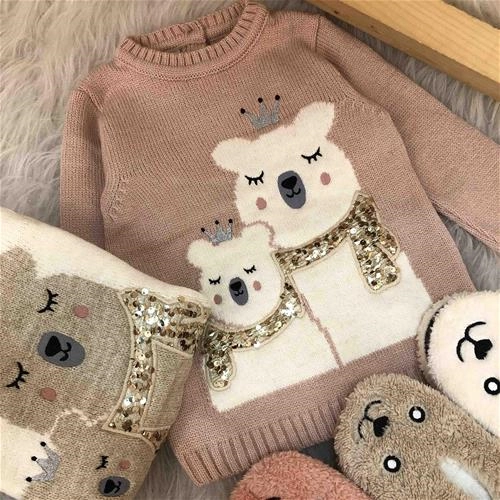 بلوز بافت پولکی کوالا  دخترانه ترک کد 3882