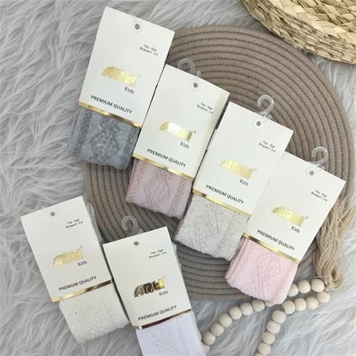 جوراب شلواری مجلسی طرح برجسته ترک 3-8سال 6163