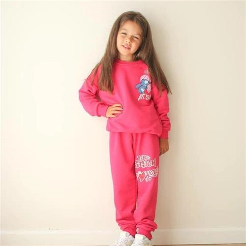 دوتیکه دورس شلوار سه نخ استیج پشت طرحدار سرخابی ترک کد 18347