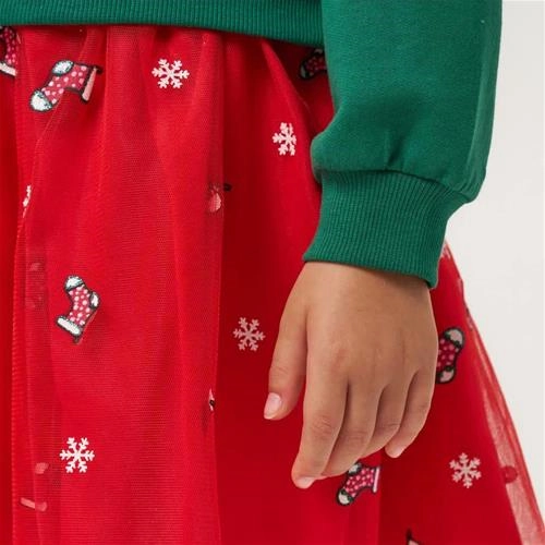 دوتیکه پیراهن و تل کریسمسی ترک 2-5سال کد 18724