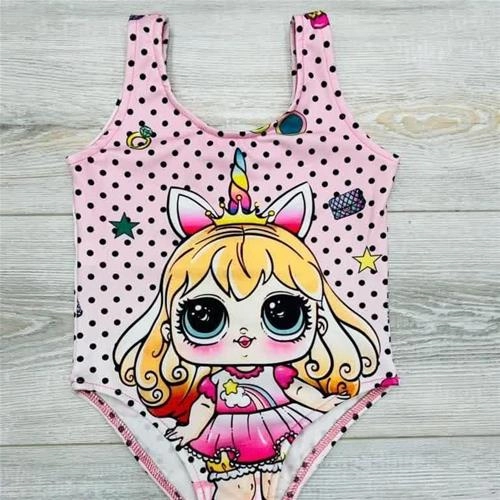 مایو ساده کارتونی دخترانه ترک کد 5977