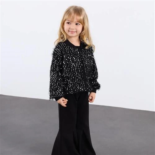 سه تیکه کت پولکی و بادی و شلوار ترک کد 18885