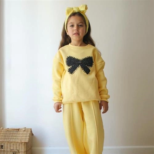 دوتیکه لیمویی پاپیون مرواریدی ترک کد 18676