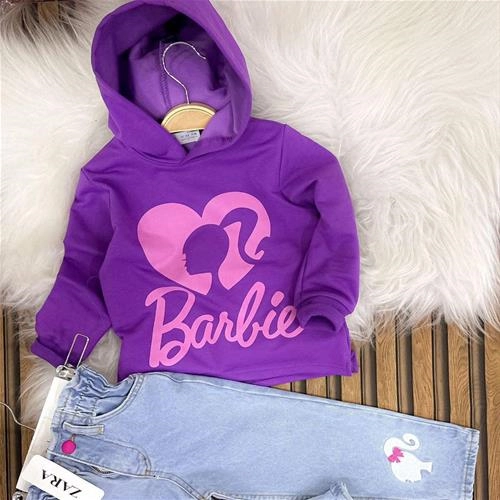 دوتیکه هودی شلوارجین باربی چهار رنگ زارا ترک کد 5155