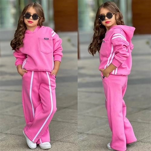 تکرار ست دوتیکه کرکدار هودی شلوار ترک 5-14سال کد 18574