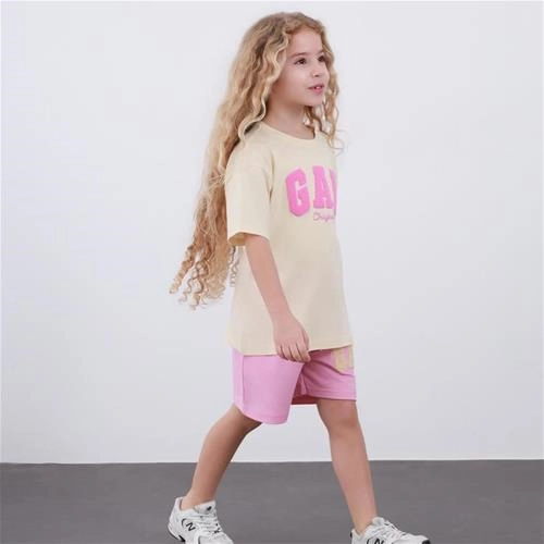 ست دوتیکه تیشرت شلوارک  گپ برجسته  ترک کد 18982