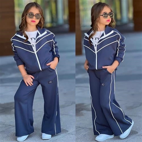 تکرار سه تیکه سویشرت شلوار و بلوز استین بلند ترک 5-14سال کد 18543