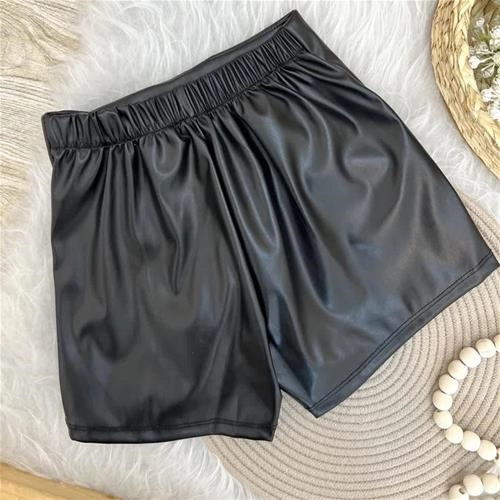 دامن شلوارکی چرم پشت کش  ترک 4-12سال کد 10380