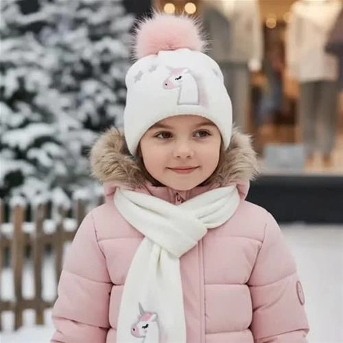 دوتیکه شال و کلاه بافت یونیکورن جدید   برند lcwaikiki  ترک کد18522