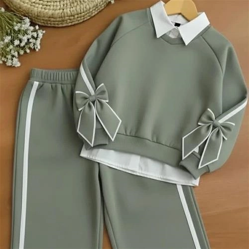 دوتیکه دورس شومیز چسبیده و شلوار ترک کد 18895