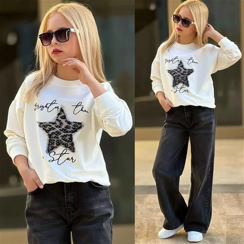 ست دوتیکه جین ستاره پلنگی 5-14سال کد 18958