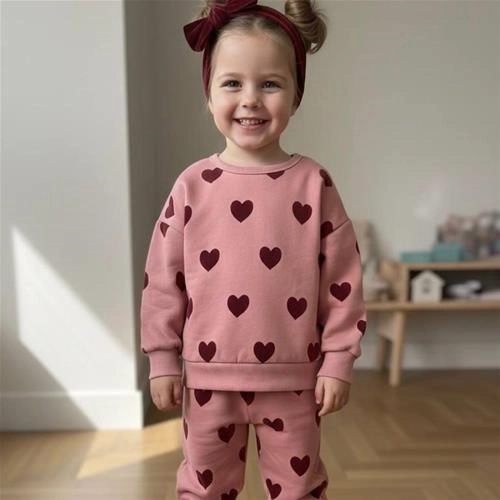 ست دو تیکه کرکدار طرح قلب ترک کد 18683