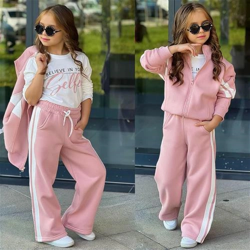 تکرار سه تیکه سویشرت شلوار و بلوز کرکدار ترک 5-14سال کد 18598