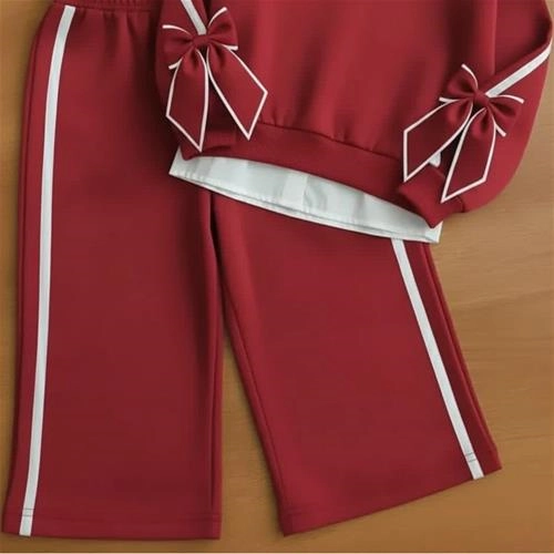 ست دوتیکه دورس و شومیز چسبیده و شلوار ترک 5-14سال کد 18901