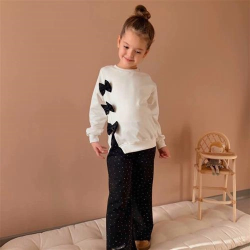 ست دو تیکه دورس شلوار پاپیون نگین دار ترک کد 18913