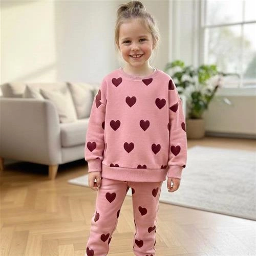 ست دو تیکه کرکدار طرح قلب ترک کد 18683