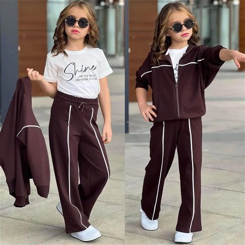 سه تیکه سویشرت شلوار و تیشرت shine ترک 5-14سال کد 18860