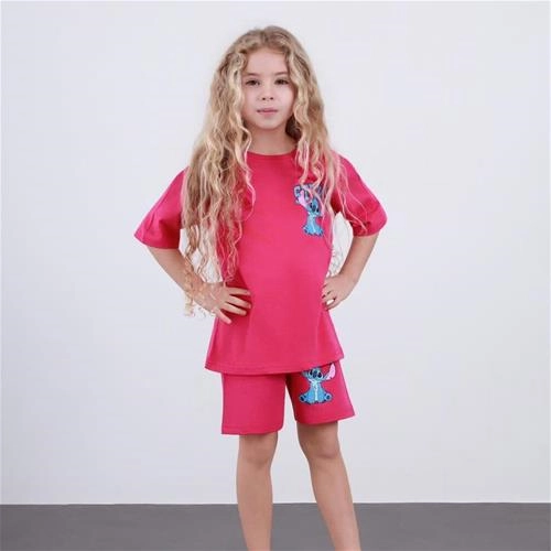 دوتیکه تیشرت شلوارک استیج پشت و رو طرحدار  ترک کد 18983