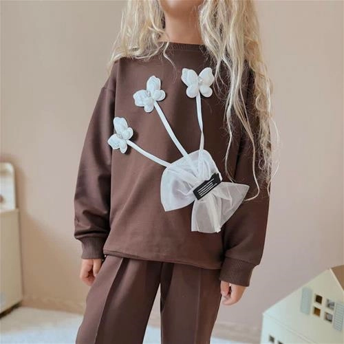 ست دوتیکه دورس شلوار دمپا  گل برجسته سه نخ ترک کد 18340