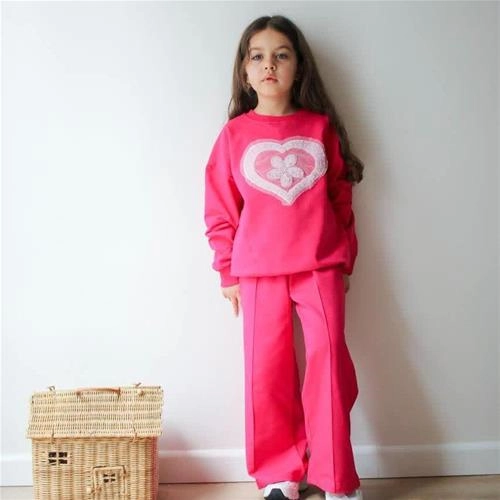 ست دوتیکه دورس شلوار دونخ قلب برجسته نگین دار ترک کد 18921