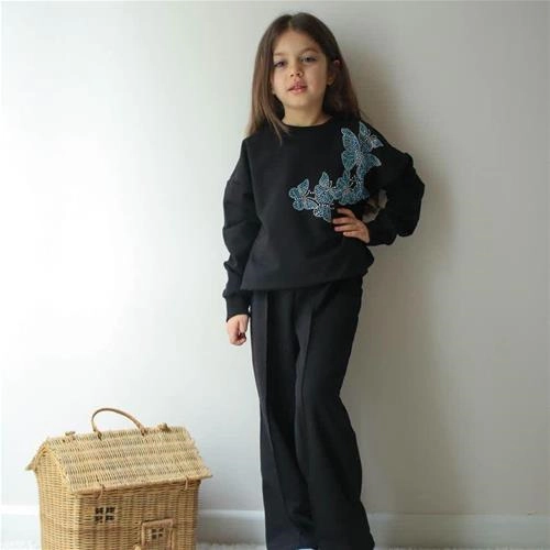 ست دوتیکه دورس شلوار نگین دار پروانه ابی ترک کد 18908