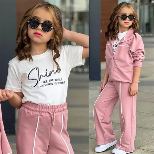 سه تیکه سویشرت شلوار و تیشرت shine ترک 5-14سال کد 18860