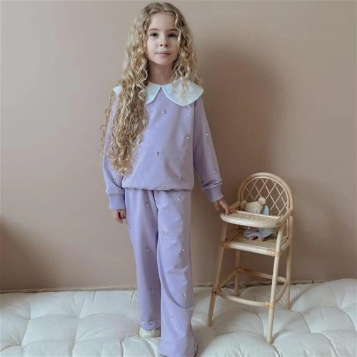 تکرار ست دوتیکه دورس شلوار نگین دار یقه خرگوشی ترک کد 18935