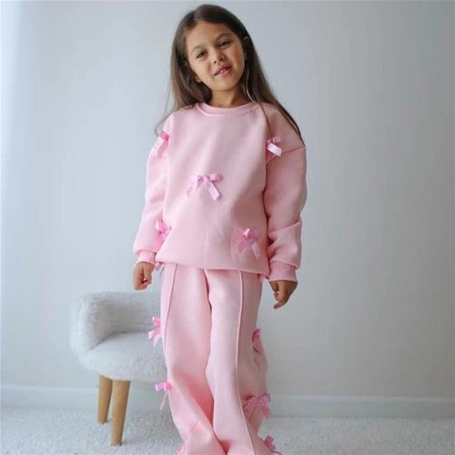 دوتیکه کرکدار صورتی ملیح پاپیون دار ترک کد 18467