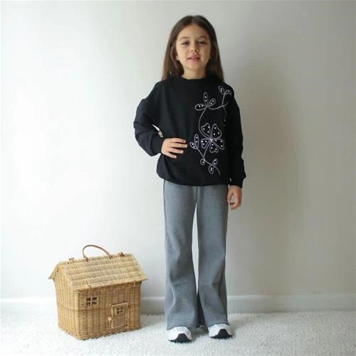 ست دوتیکه دورس شلوار فلاور نگین دار ترک کد 18911